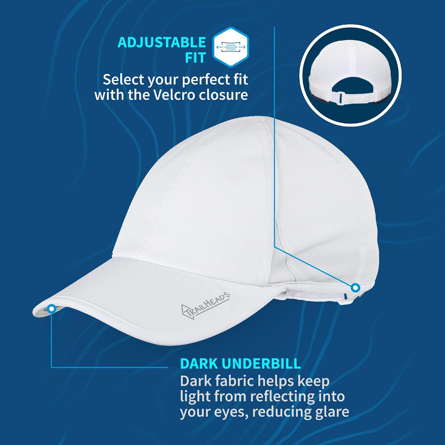 TrailHeads Men’s Running Hat with UV Protection | Quick Dry Sports Hats for Men | UPF 50 Hats | Summer Hats for Men