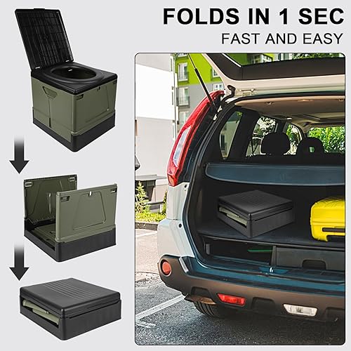 Miniatura 3 de Inodoro portátil XL, inodoro portátil mejorado para adultos, campamento, inodoros altos portátiles para el hogar, campamento, barco, senderismo,