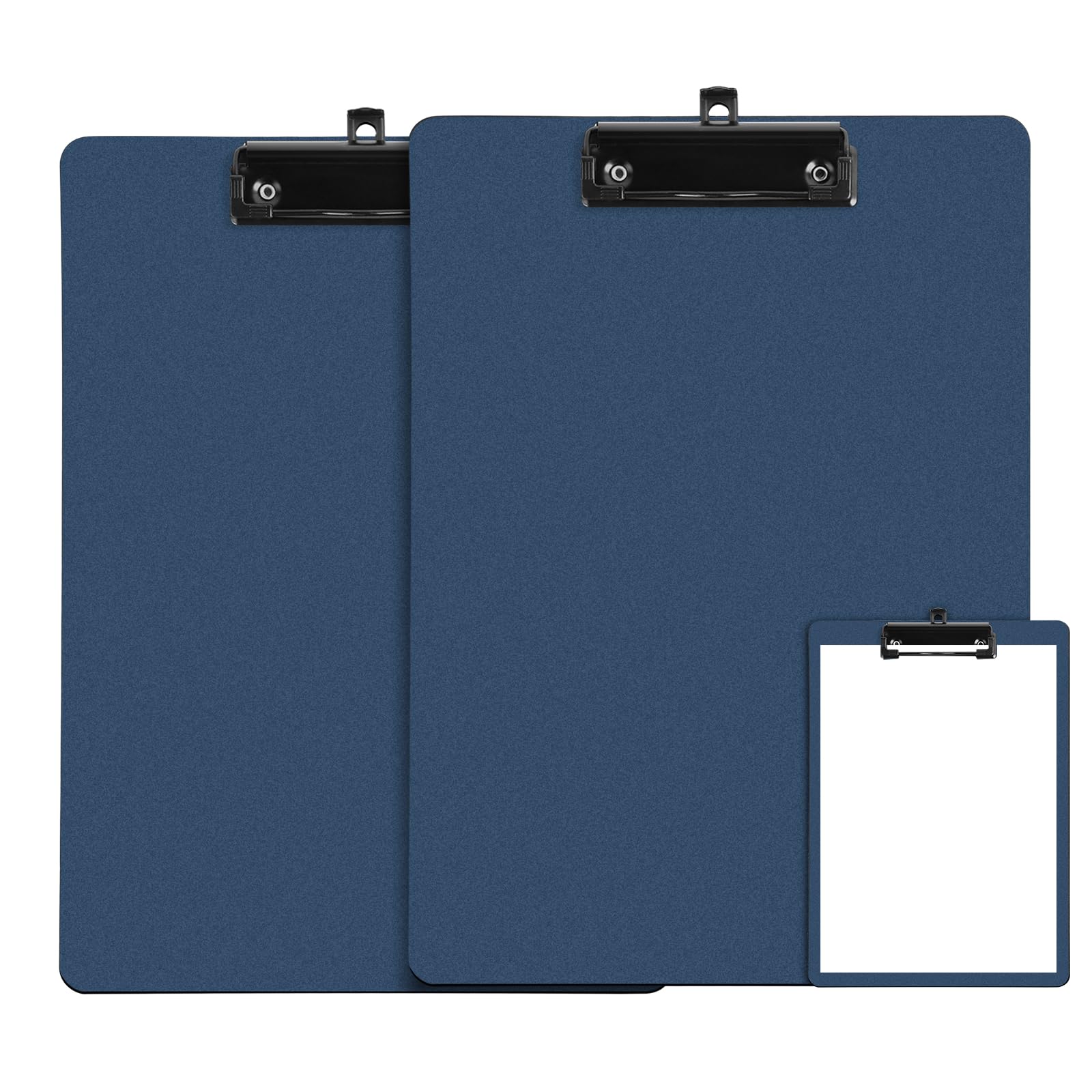 FRETONBA Portapapeles con Pinza A4, 2 Piezas Carpeta de Plástico, Tablero de Escritura con Ganchos Retráctiles, A4 Clipboards para Oficina, Hospital, Aulas (Azul)