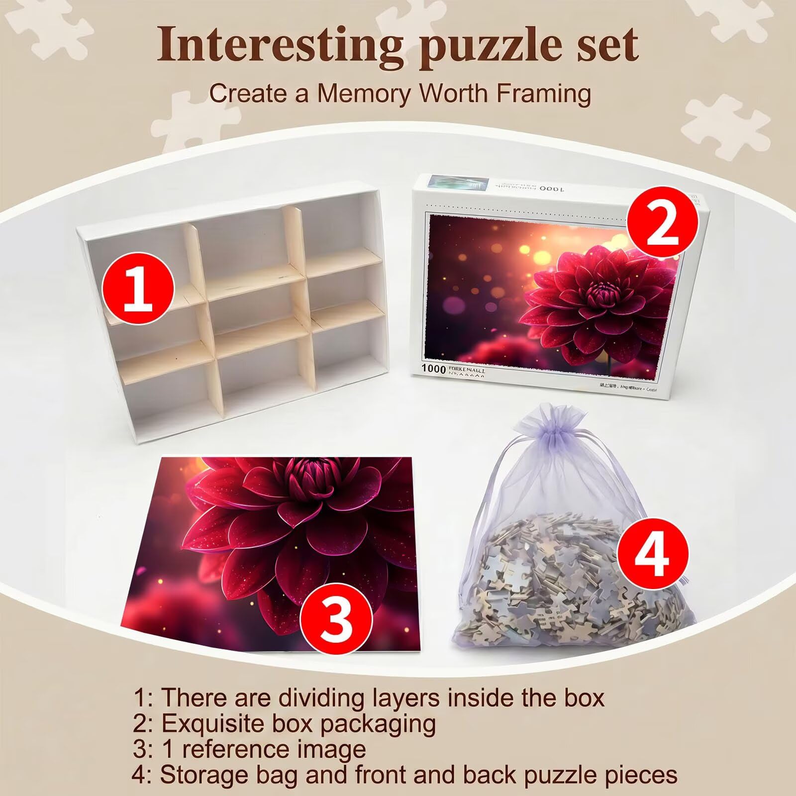 fiore sogno Puzzle 5000 Pezzi per Adulti, Puzzle in Legno - Collezione Classica con Poster Incluso - Sfida di Concentrazione e Passatempo Antistress, Gioco Educativo per Famiglia, 156 x 105 cm f0-360
