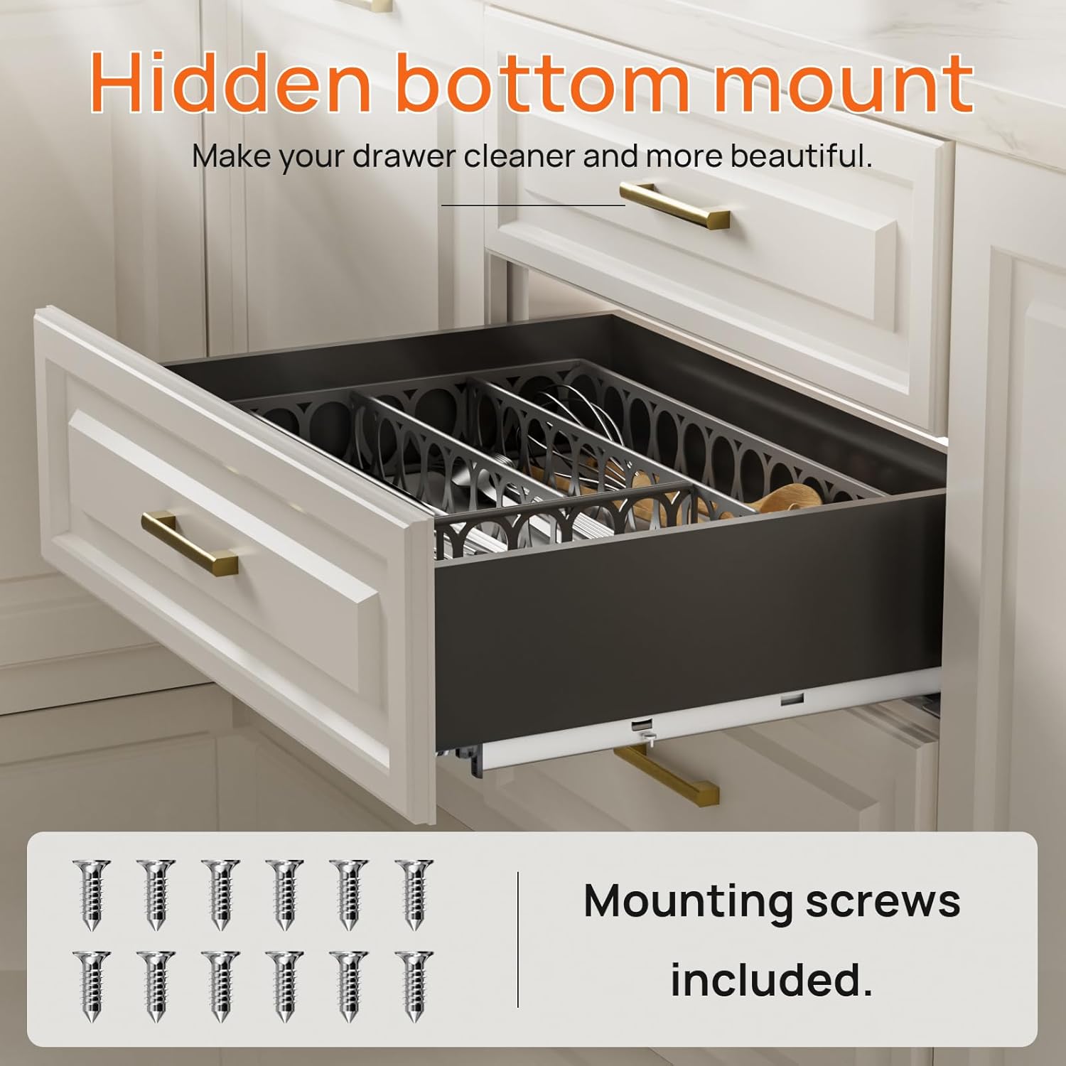 21 Inch Soft Close Undermount Drawer Slides, Full Extension, 80 Lbs Heavy Duty, Concealed Rails with Rear Mount Brackets for 5/8" Side Thickness, Face Frame or Frameless Application (1 Pair)