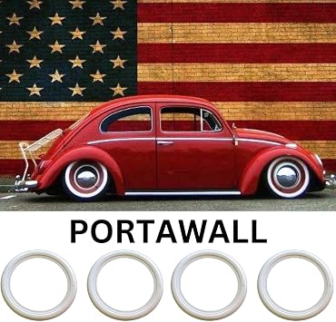 15 inch Rims Whitewall Portawall Topper Rubber Tire Ring Set of 4 Pcs Beetle