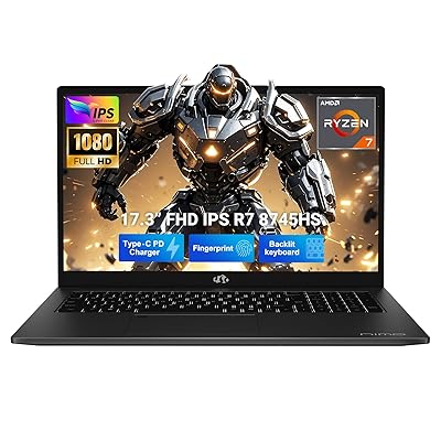 NIMO 17.3" IPS FHD-Gaming-Laptop, AMD Ryzen 7 8745HS 32GB DDR5 RAM 1TB SSD (8C/16T, up to 4.9GHz) Radeon 780M Graphics Business Computer with 100W Type-C Backlit Keyboard, Fingerprint USB-C 4.0