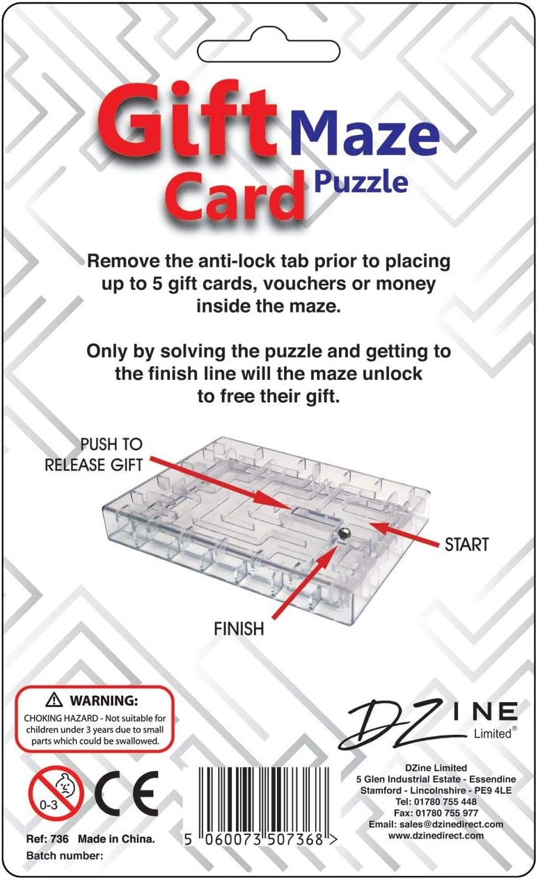DZine Limited Gift Card Maze Puzzle BigaMart