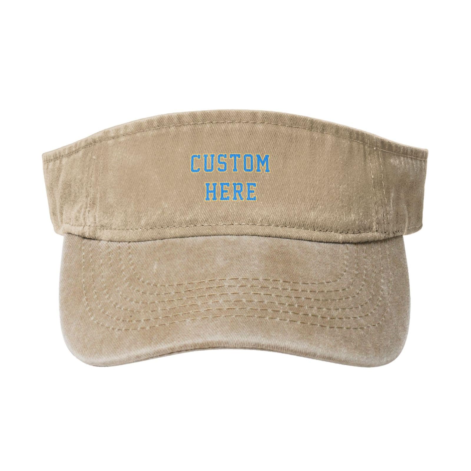 Custom Visor Hats for Men Women Custom Visors Design Your Own Funny Trucker Hats Denim Visors Natural