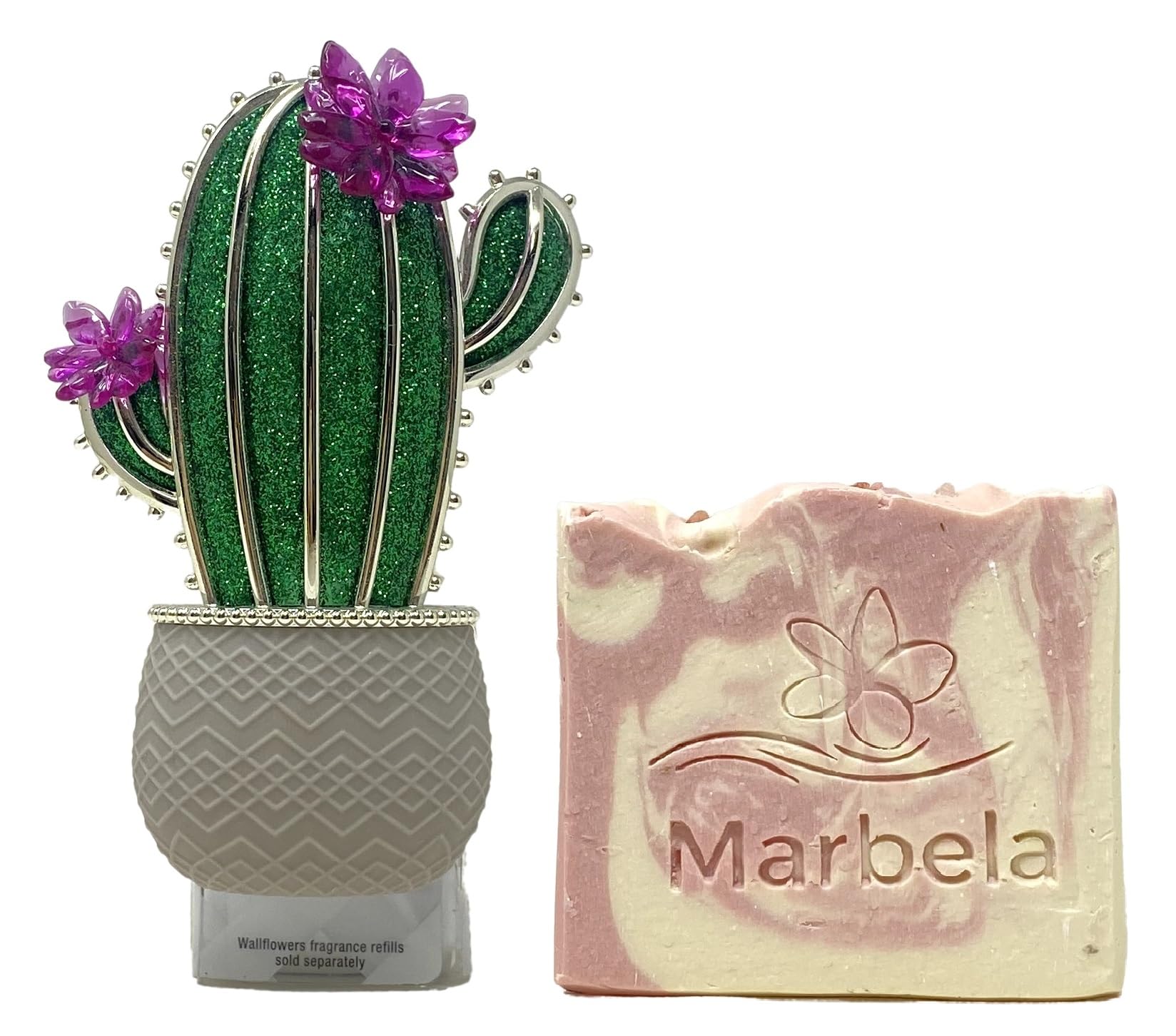 Bath & Body Works Potted Cactus Wallflowers Fragrance Plug with a Marbela Sample Soap