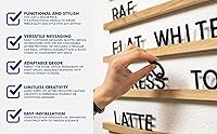 Vista 5 de Inko Horeca - Wooden Wall Menu Board - Set of 10 Regular Rails - Changeable Board - Letter Shelf Menu - Letter Display Wall Ledge Shelf - 400 pcs