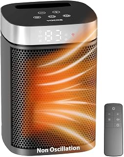 VOCRS 1500W PTC Portable Space Heater with Thermostat Remote 12H Timer Safe Fast Heating Bedroom Office