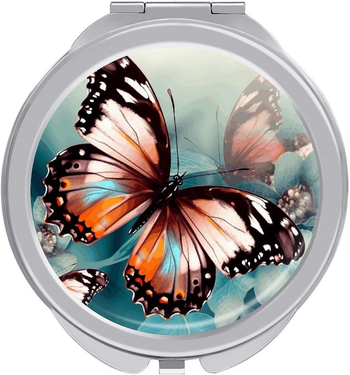 Butterfly 2-Sided Makeup Mirror with 1x/2x Magnifying