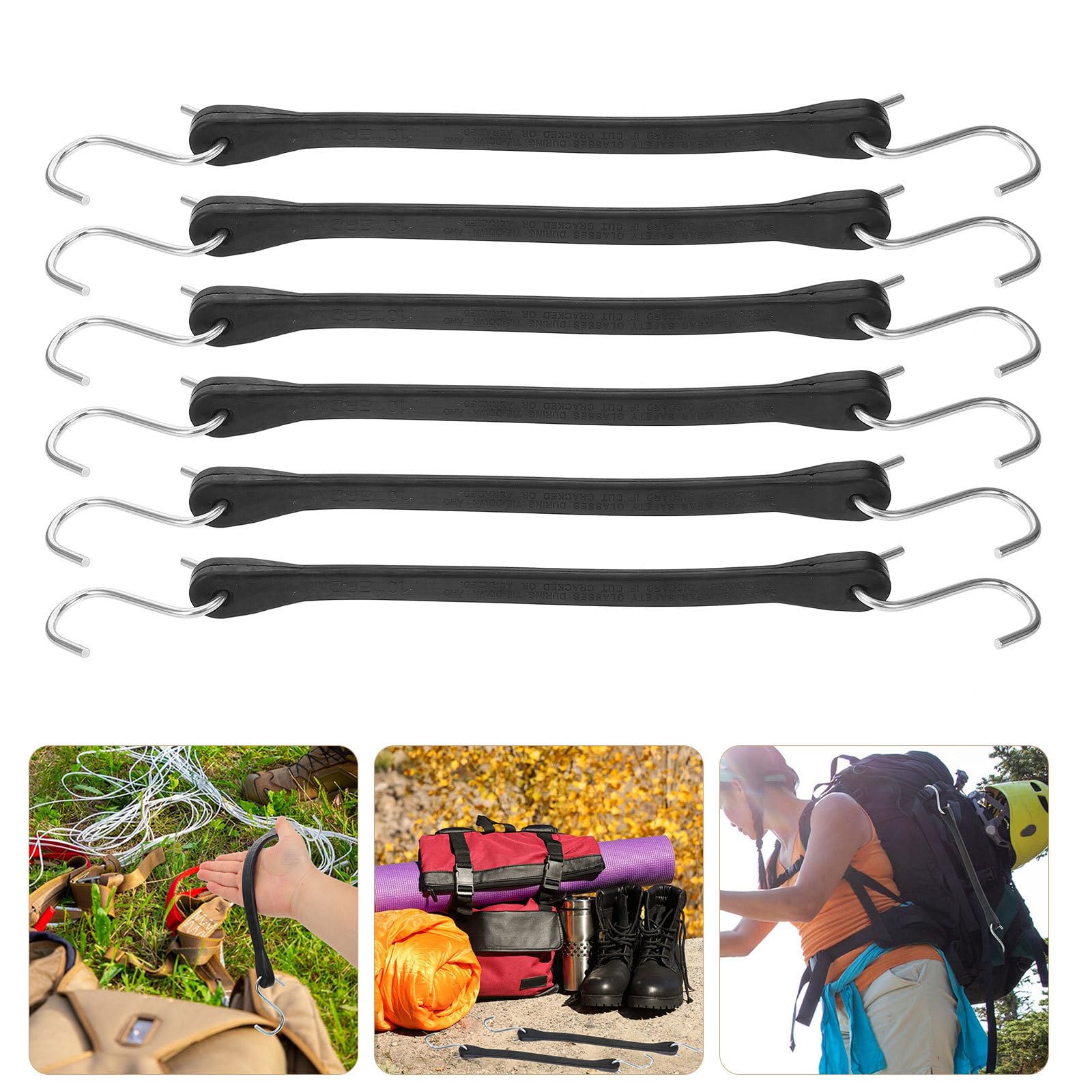 Mikikit 10 Correas de Equipaje de Goma Ajustables Diseño Versátil y Tensión Regulable para Viaje y Transporte Seguro