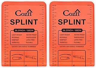 Cozii First Aid Splint, 36" X 4.3" Universal Aluminum Splints Kit, Waterproof First Aid Medical Tactical Field Splint for Arm Leg Broken Bones Fracture Treatment (2Pcs)