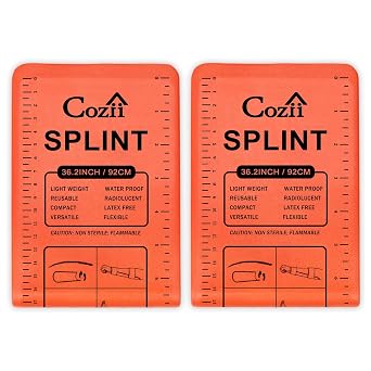 Cozii First Aid Splint, 36" X 4.3" Universal Aluminum Splints Kit, Waterproof First Aid Medical Tactical Field Splint for Arm Leg Broken Bones Fracture Treatment 2Pcs