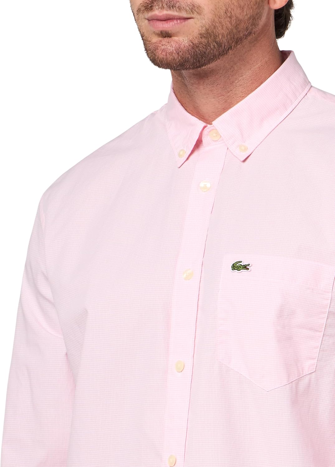 Lacoste Mens Regular Fit Gingham Poplin Shirt - Image 3