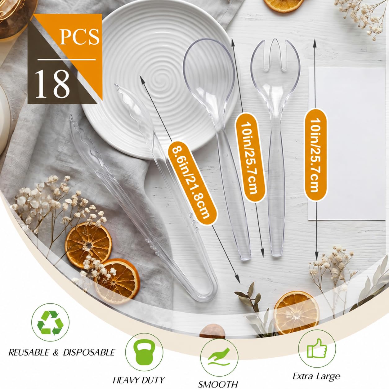Plastic Serving Utensil Set - 18 Piece Buffet Set -5 Plastic Serving Utensil Set - 18 Piece Buffet Set -5