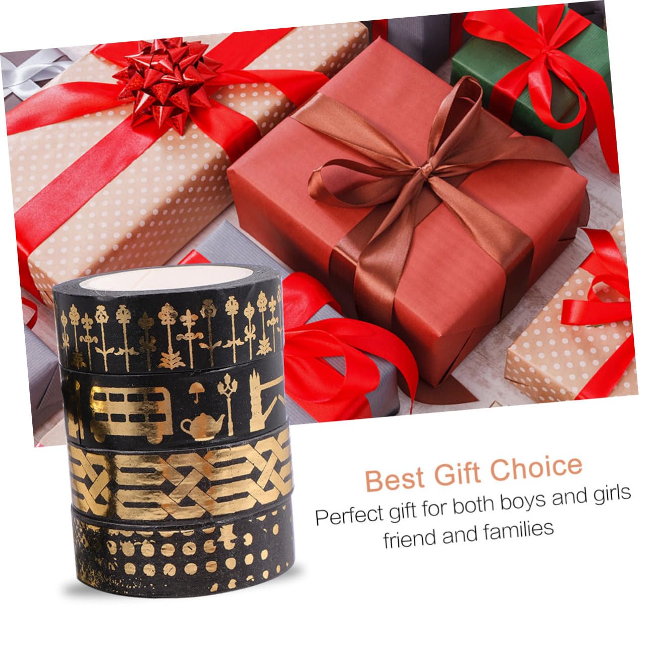 2 Sätze Washi Tape Dekoratives Klebeband Mit Bunten Designs Für Diy Scrapbooking Und Geschenkverpackungen Für Projekte Verschönerung Von Alben 5 Rollen * 2