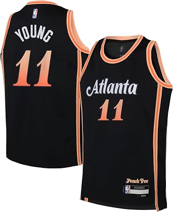 Trae Young Atlanta Hawks NBA Black #11 Kids 4-7 City Edition Swingman Player Jersey
