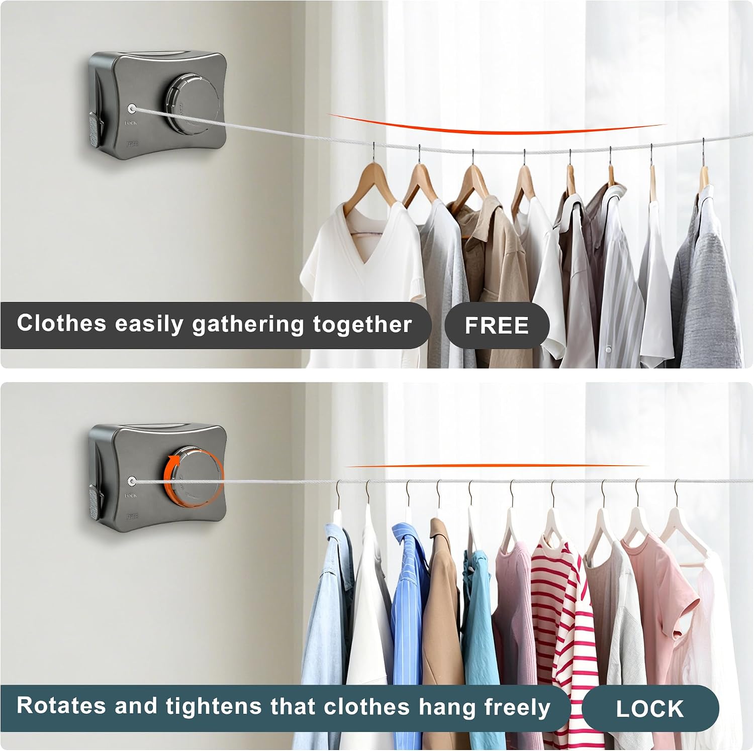 Heavy-Duty Retractable Clothesline for Indoor & Outdoor image 3