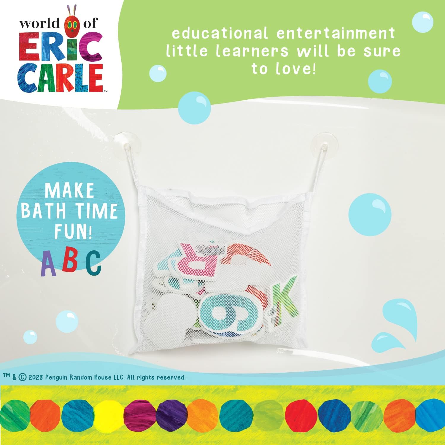 Kids Preferred World of Eric Carle Bath Time 36 Piece Foam Bath Toys Letters and Numbers Set for Toddlers and Mesh Bag Perfect for Water Play Ages 3 and Up