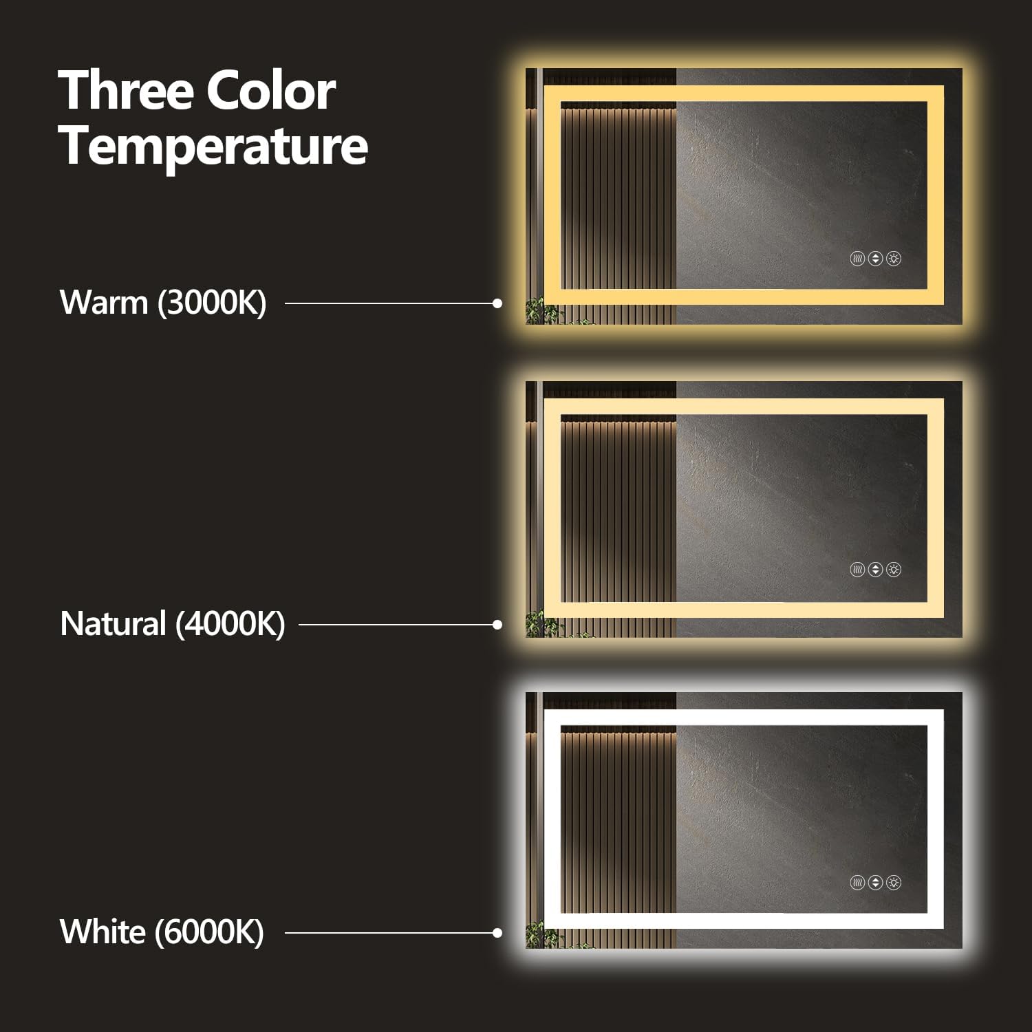 28x36 Inch Frameless LED Bathroom Mirror,Smart Mirror PJ301