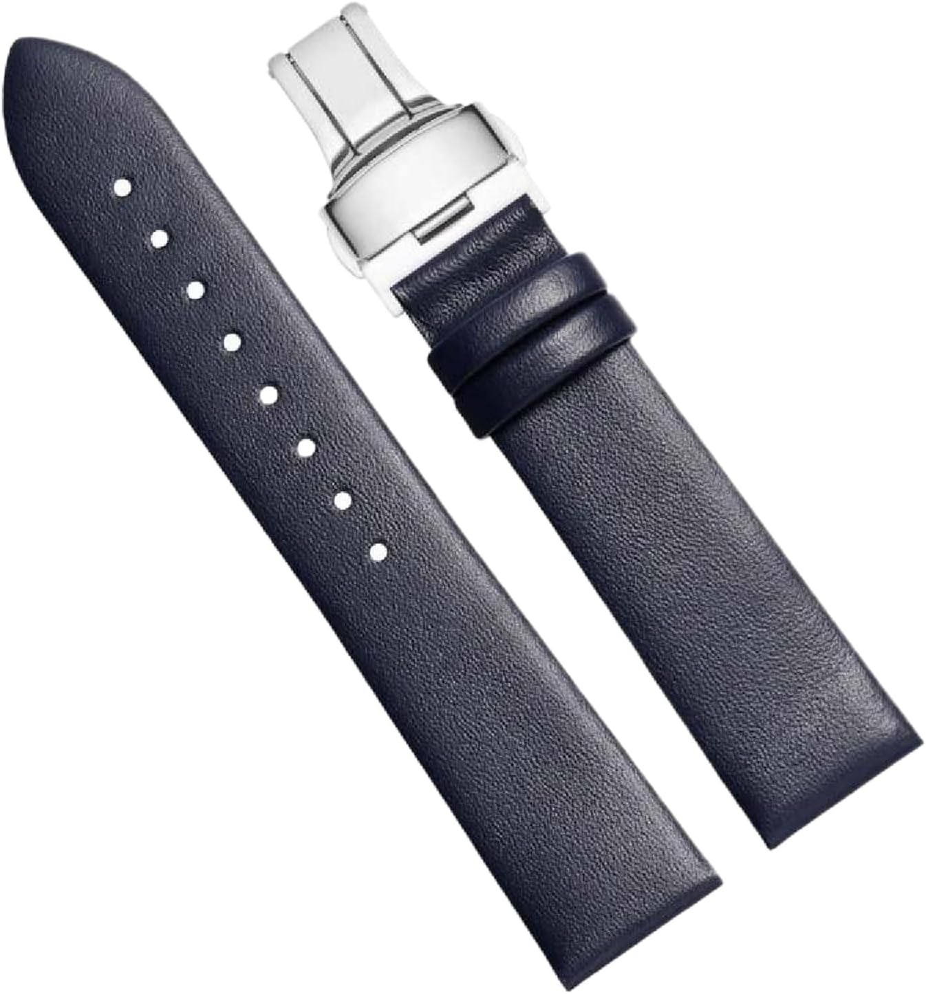 Soft Leather Watch Straps Men's and Women's Cowhide Watch Chain with Butterfly Buckle 11-24mm