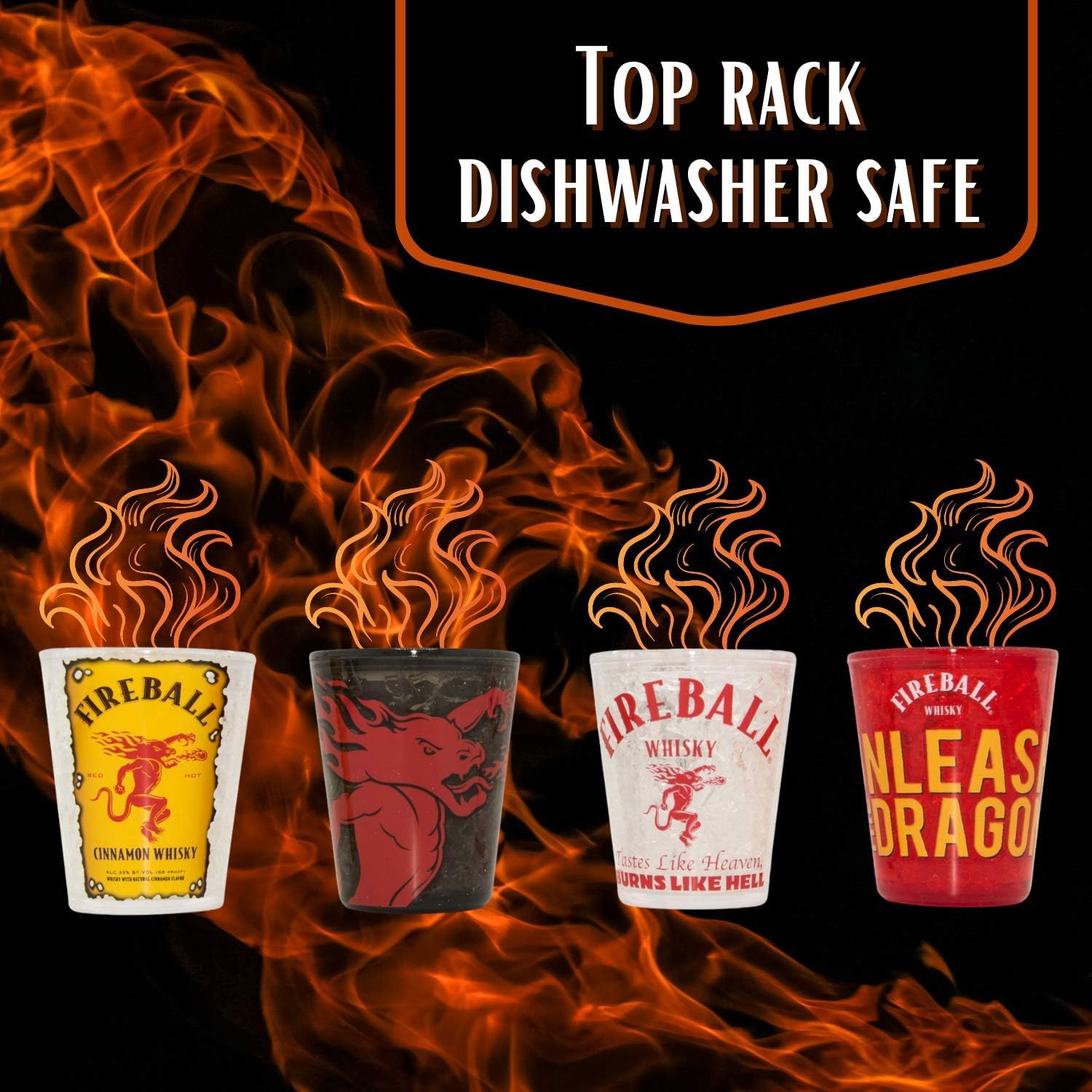 70% оƒƒ Dіѕсоunt Silver Buffalo Fireball Whisky Logos Plastic Freeze Gel Mini Cups, Set of 4, 1.5-Ounce, 4 Piece Set, Multicolor