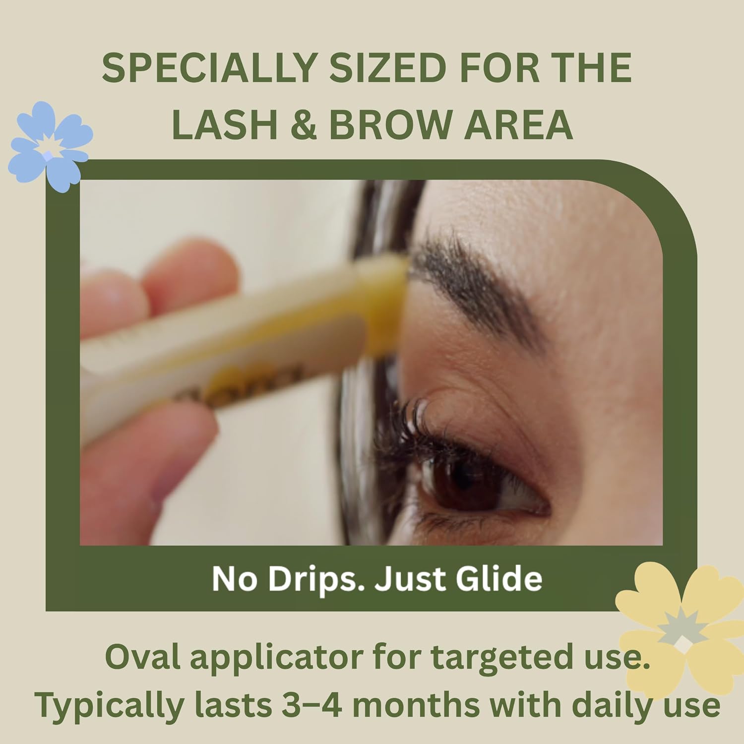 Castor Oil No Drip Serum for Lashes & Brows – Aflora Botanical Blend Balm Stick – Fuller, Longer, Healthier-Looking Hair – Mess-Free – Hydrating & Strengthening – Purity Tested