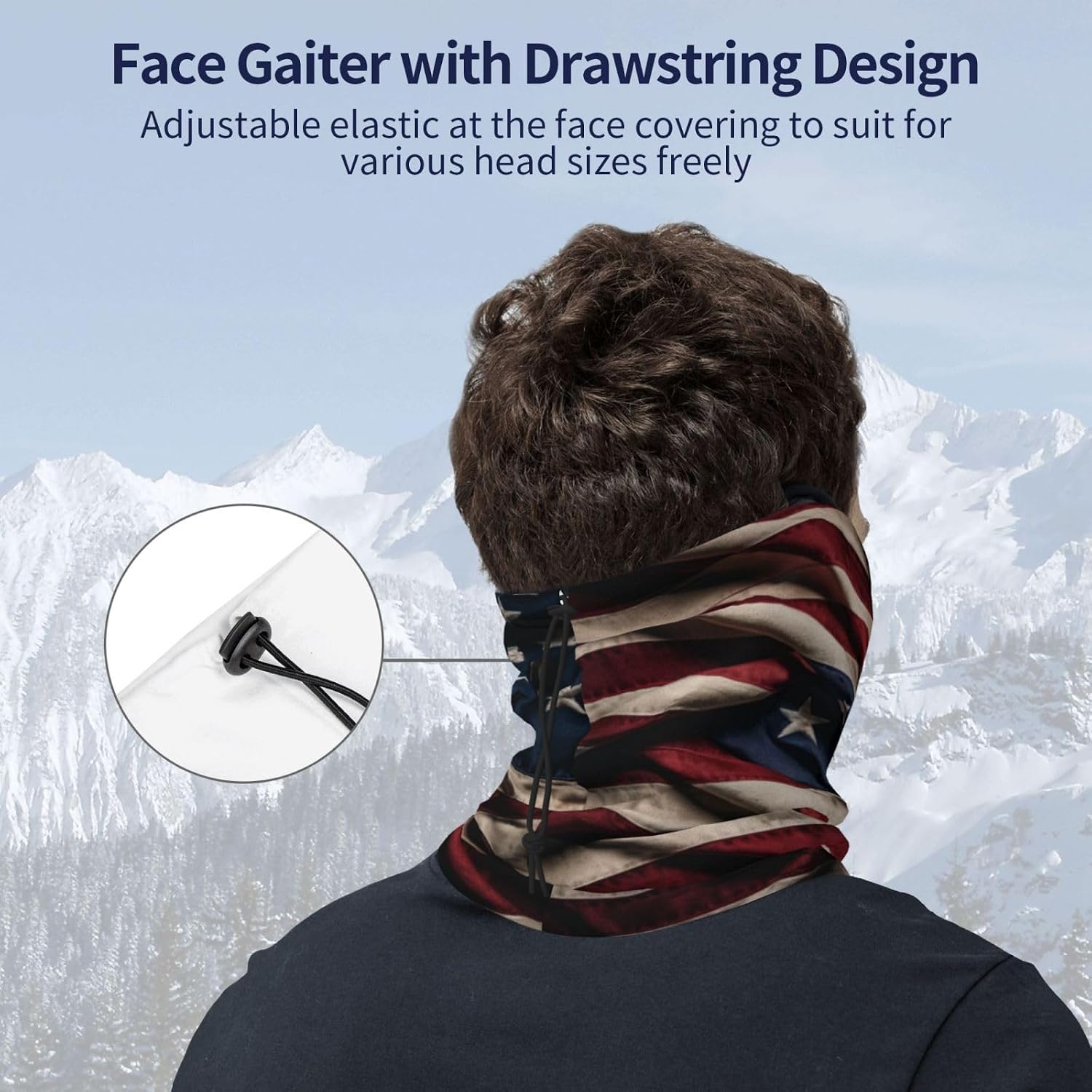 US Flag Winter Neck Gaiter for Men and Women, Versatile Neck Warmer, Ski Mask, and Face Mask for Cold Weather Protection