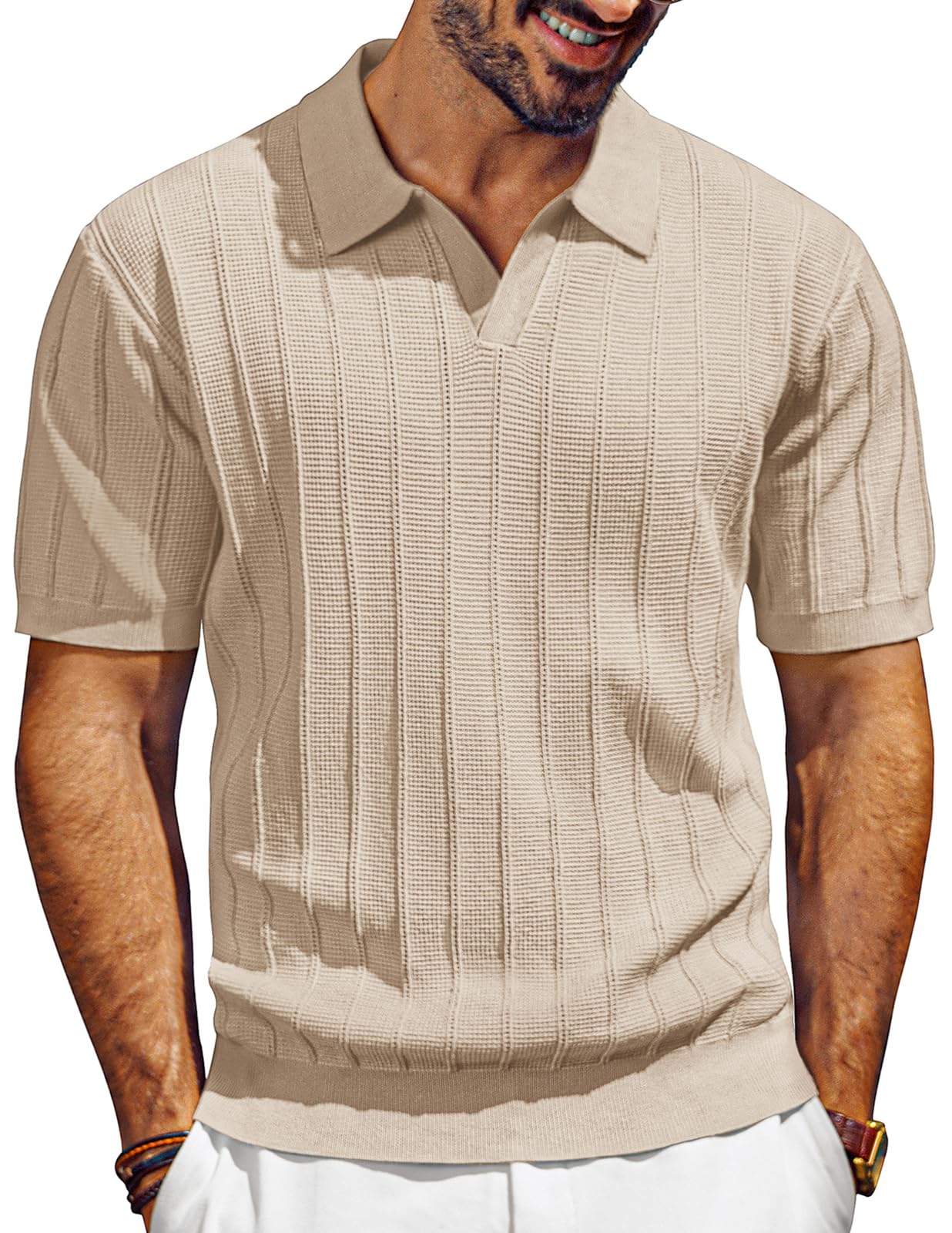PJ PAUL JONES V-Neck Knit Polo