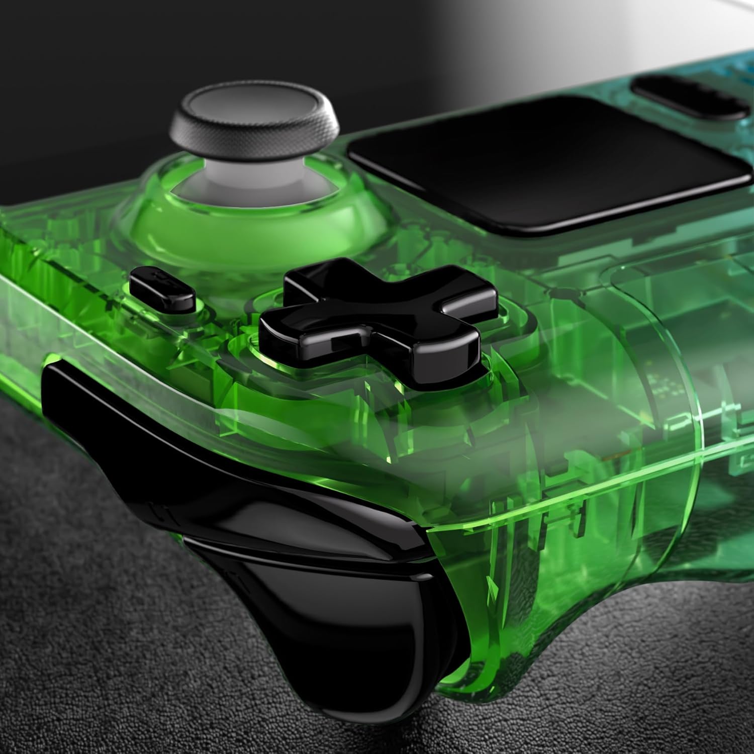 eXtremeRate Gradient Translucent Green Blue Custom Faceplate Back Plate Shell for Steam Deck, Handheld Replacement Housing Case, DIY Full Set Shell w/Buttons for Steam Deck LCD - Console Without