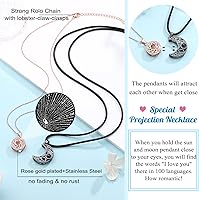 Vista 4 de UPROMI Collar de pareja para novio, novia, marido, hombre, alma gemela, aniversario, día de San Valentín, regalos para él y ella