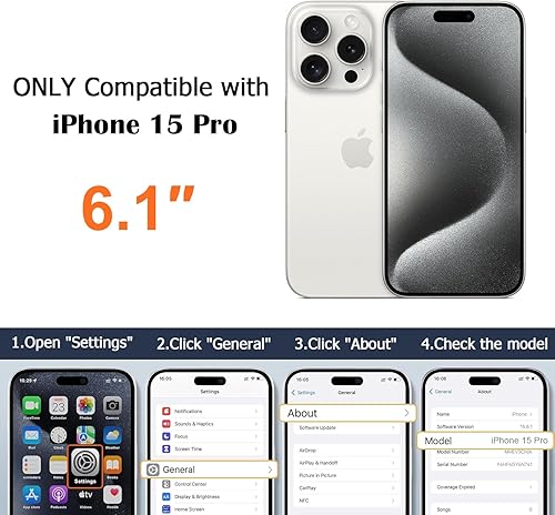 Miniatura 8 de PSIOXY Funda magnética cuadrada para iPhone 15 Pro compatible con Magsafe compatible con carga inalámbrica protección a prueba de salpicaduras TPU