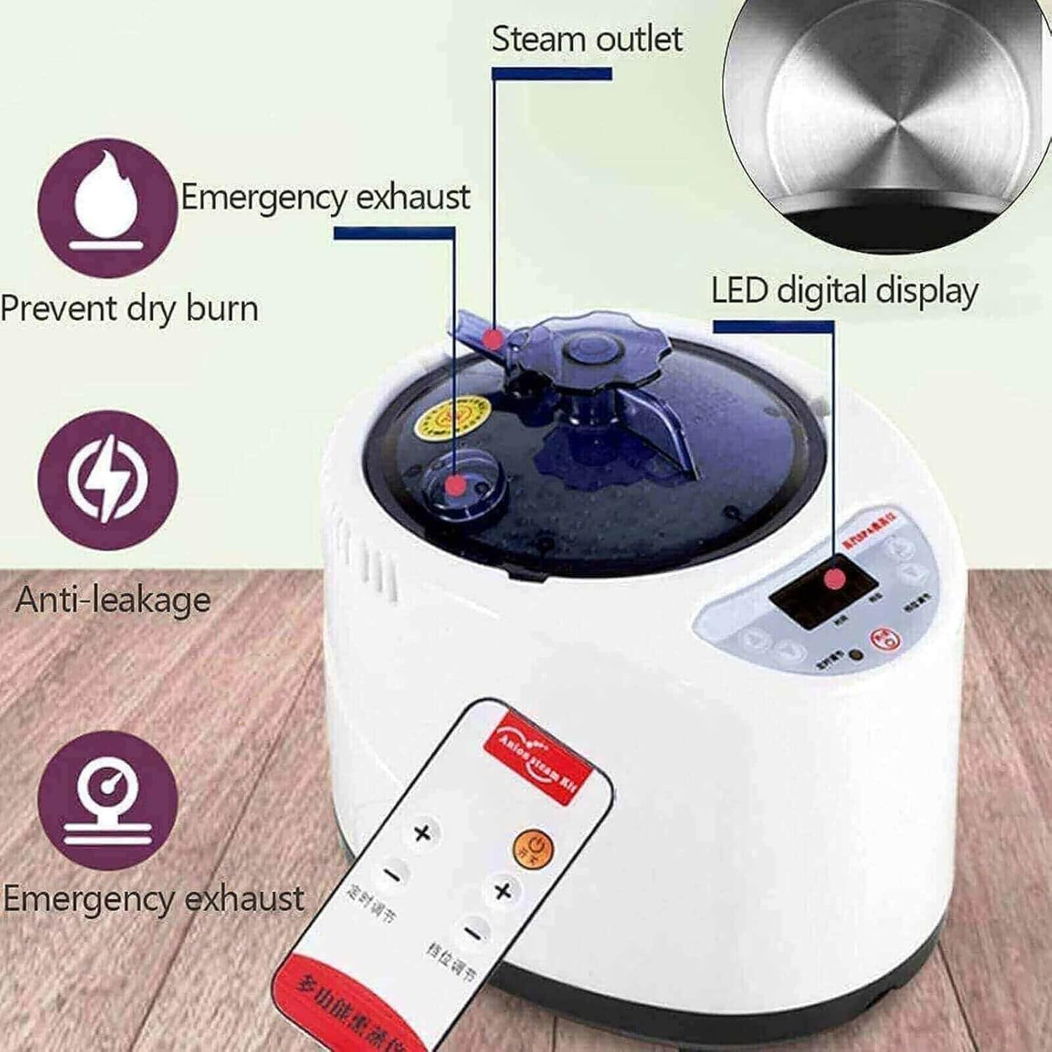 Dampfsauna Tragbare Sauna für zuhause Mini Mobile Home Sauna Generator für Sauna Spa Größeres Saunazelt Tragbare Dampfbad-Sauna Dampf Falt Sauna Kabine （Nur für Personen unter 5,78 ft geeignet）Eu Plug