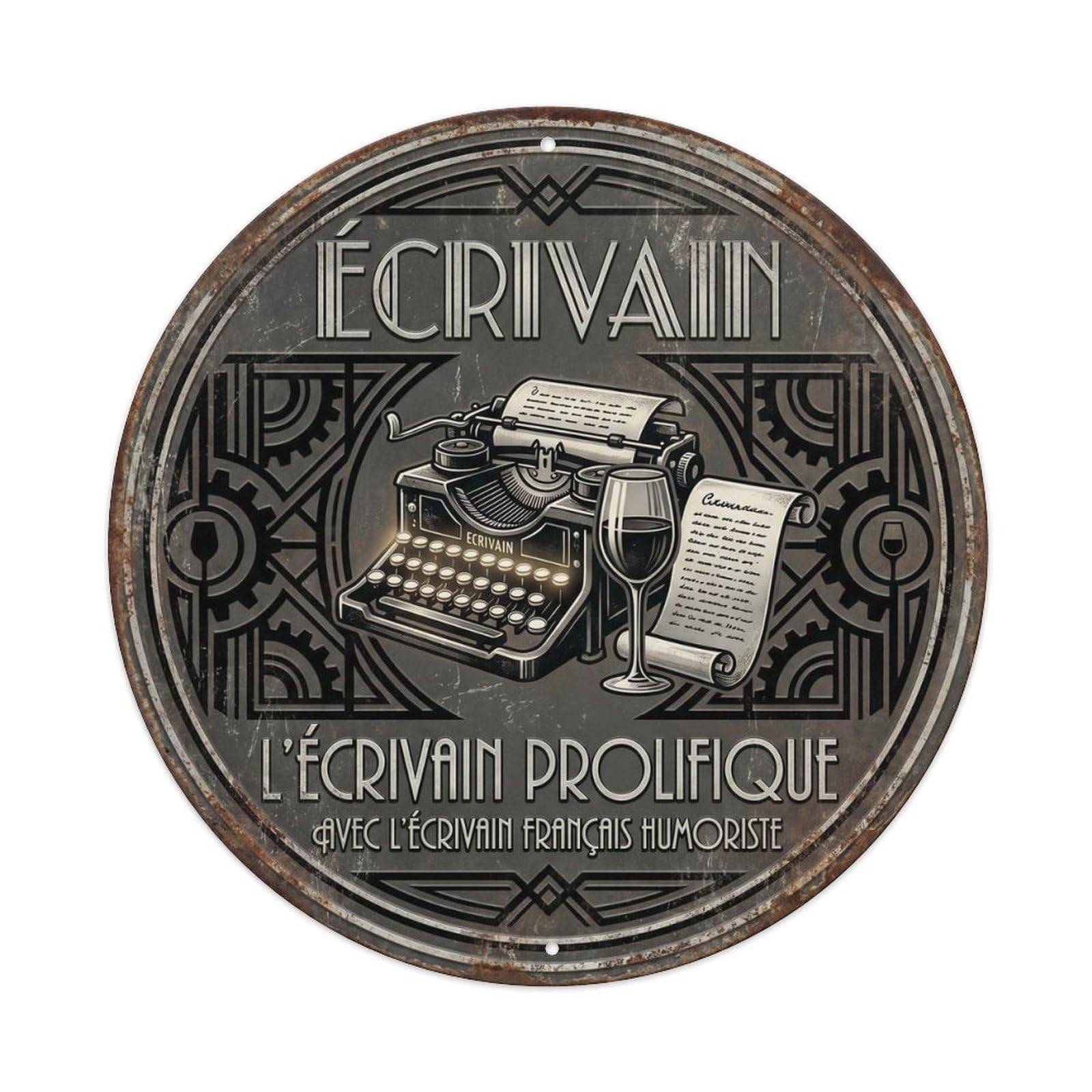Writer Humorous Tavern Writer Metal Tin Sign