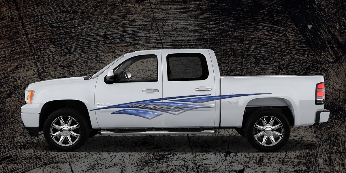 2 Car Truck Trailer Side Decals Graphics Stripes Vinyl #A1B (6ft Long 72" x 8" Set of 2)