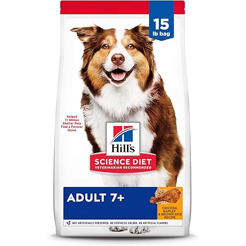Hill's Science Diet Adult 7+, Senior Adult 7+ Premium Nutrition, Dry Dog Food, Chicken, Brown Rice, & Barley, 15 lb Bag