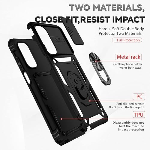 Miniatura 8 de Funda para Moto G Stylus 5G 2022 con cubierta deslizante para cámara y protector de pantalla HD prueba de caídas de grado militar Funda protectora