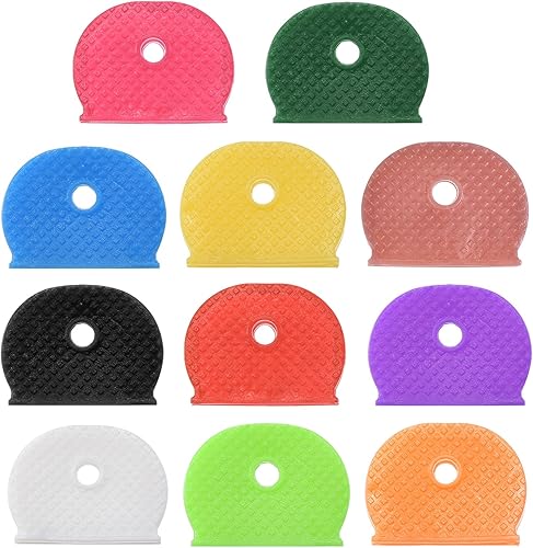 PATIKIL Etiquetas para tapas de llaves, paquete de 33 identificadores de codificación de anillos, funda protectora de silicona para oficina, casa,