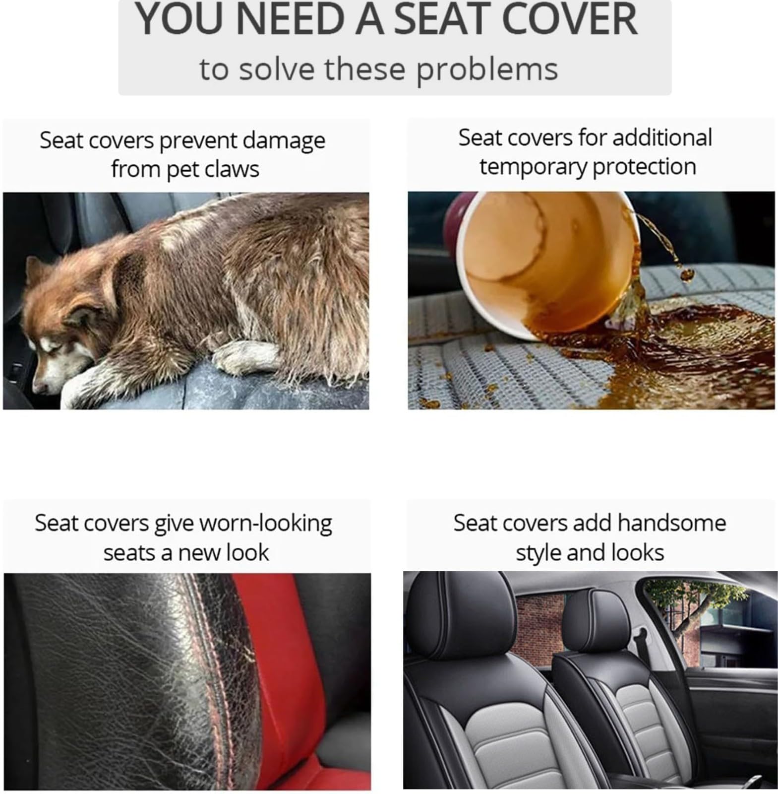 Coprisedili Auto per Hyundai Tucson(2020-2024),Coprisedili Impermeabili e Antiscivolo Fodere Anteriori E Posteriori Protezioni Traspirante Accessori Interno Nero