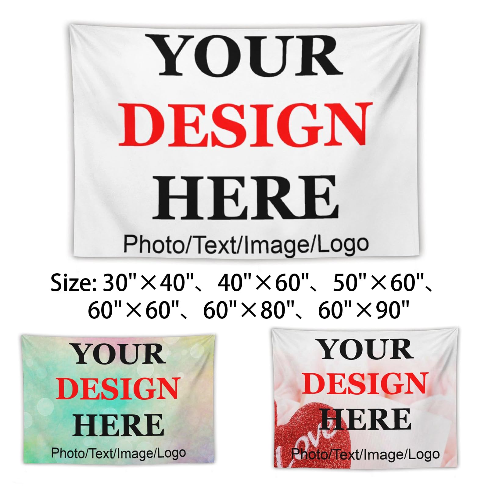 Gqwjksz As Pic 01 Custom Tapestry Personalized Backdrop With Name And Photo Customized Wall Hanging For Wedding, Birthday, Father's Day, Mother's Day Gift And Bedroom Aesthetic 60"×60"