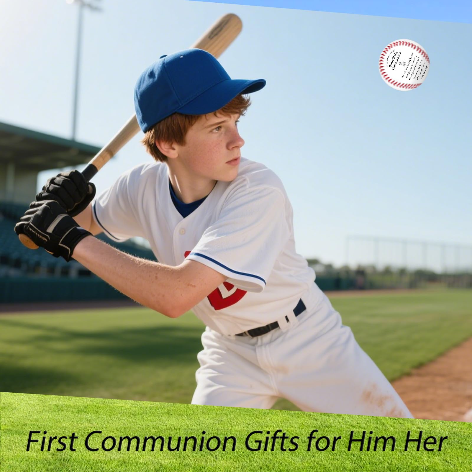 Regali per la prima comunione per ragazzi ragazze regalo di baseball per ragazzi 8-12 religiosi prima comunione regalo baseball per adolescente ragazzo senior notte regalo per nipote figlioccio