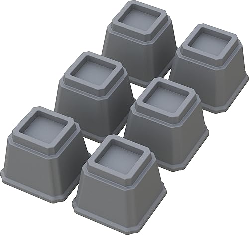 Miniatura 17 de Juego de 9 elevadores de cama de 3 pulgadas, elevadores de cama resistentes para marco de cama, paquete de 9 elevadores de hasta 3000 libras