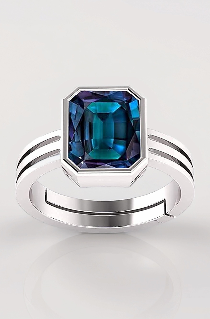 Color Changing Alexandrite Ring Silver Plated AAA Quality Excellent Shinning Stone Ring 5.00 Carat Men and Women,s (GGTL Lab - Certified)
