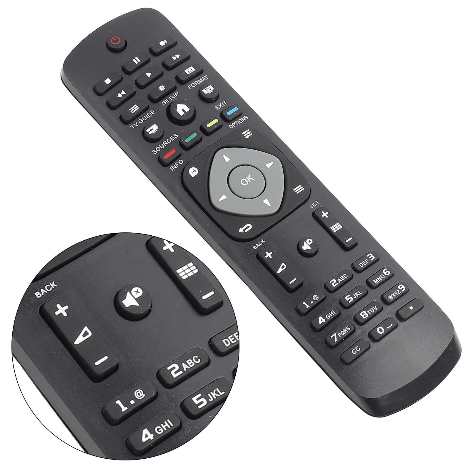 Pilot zamienny do telewizora Philips LCD LED Smart TV, uniwersalny pilot z 6 przyciskami szybkiego dostępu