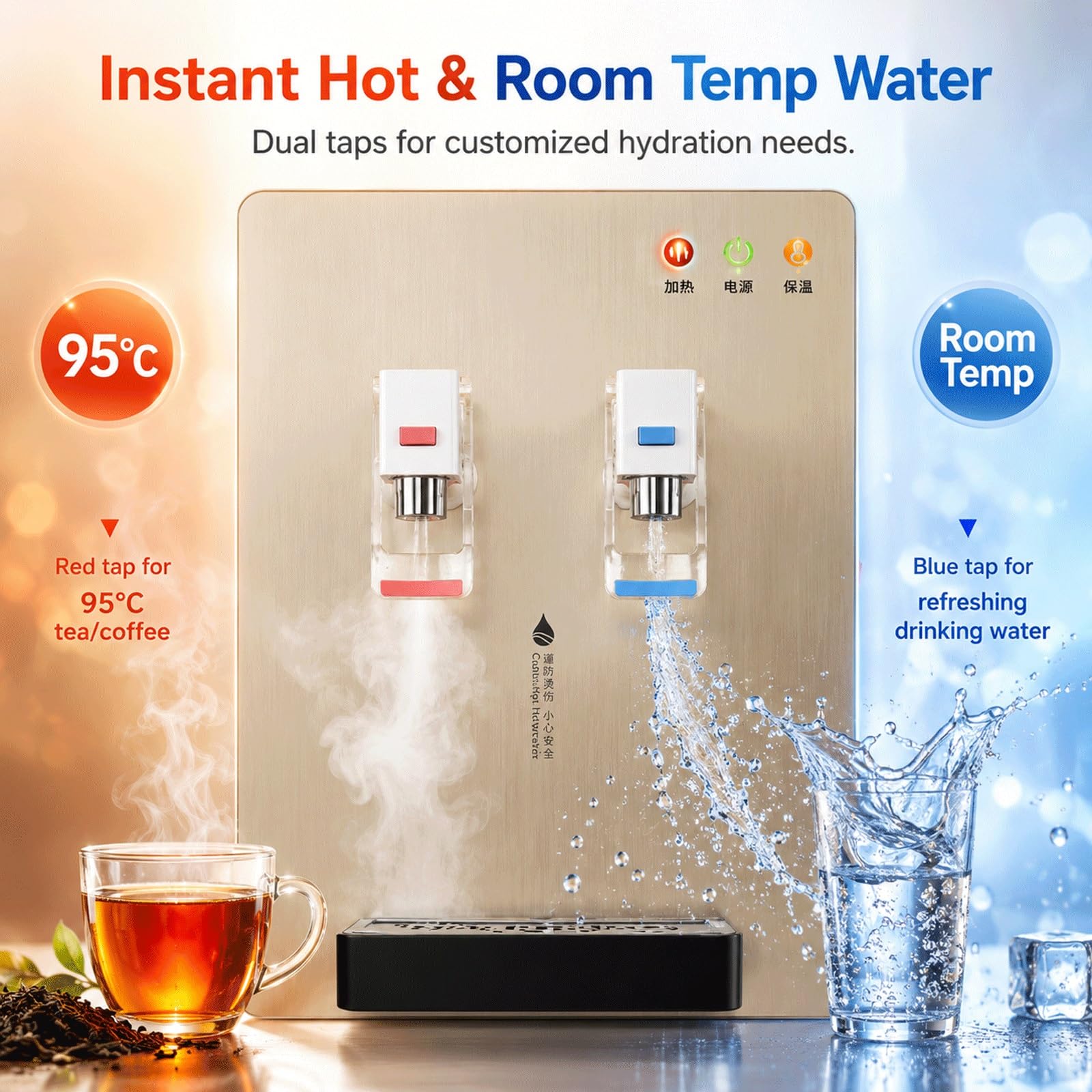 Distributore D'acqua Calda E Fredda Istantanea A Parete, Con Spina Elettrica,Due Temperature,Collegabile Direttamente A Depuratore D'acqua,Per Casa,Ufficio,Soggiorno E Camera Da Letto