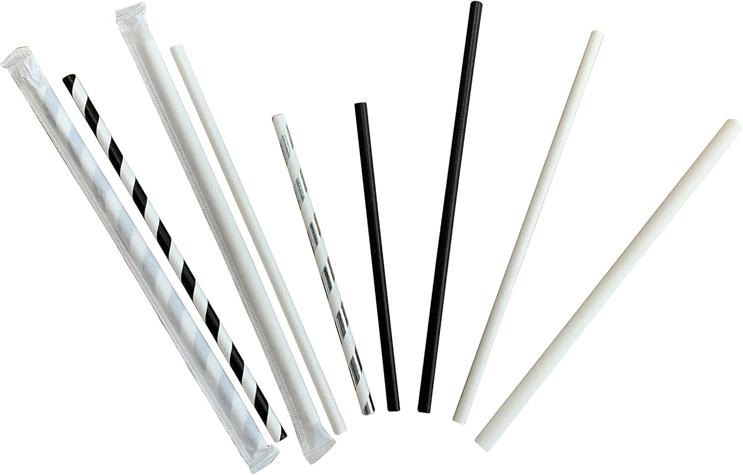 400 Count | Kingseal FSC Certified Disposable Paper Drinking Straws, Paper Wrapped, 7.75" Length x 6mm Diameter, Black Swirl Stripe, Biodegradable, Earth Friendly, Bulk Pack - 400 Straws per Box - Image 9