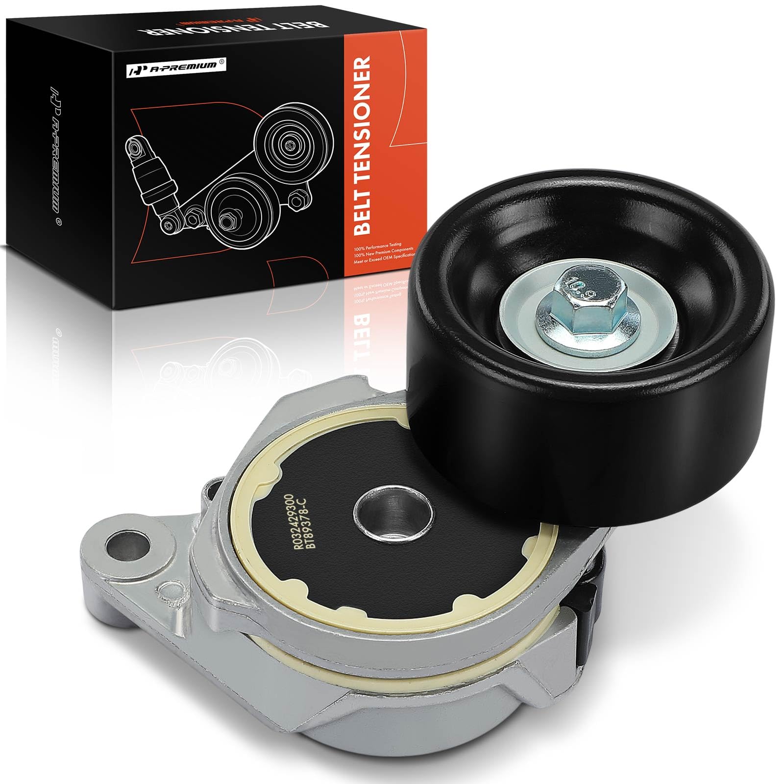 A-Premium Belt Tensioner Assembly with Pulley Compatible with Toyota Tundra 2007-2021, Sequoia 2008-2021, Land Cruiser 2008-2011 2013-2021 & Lexus GX460, LX570, Replace# 16620-0S010, 16620-0S011