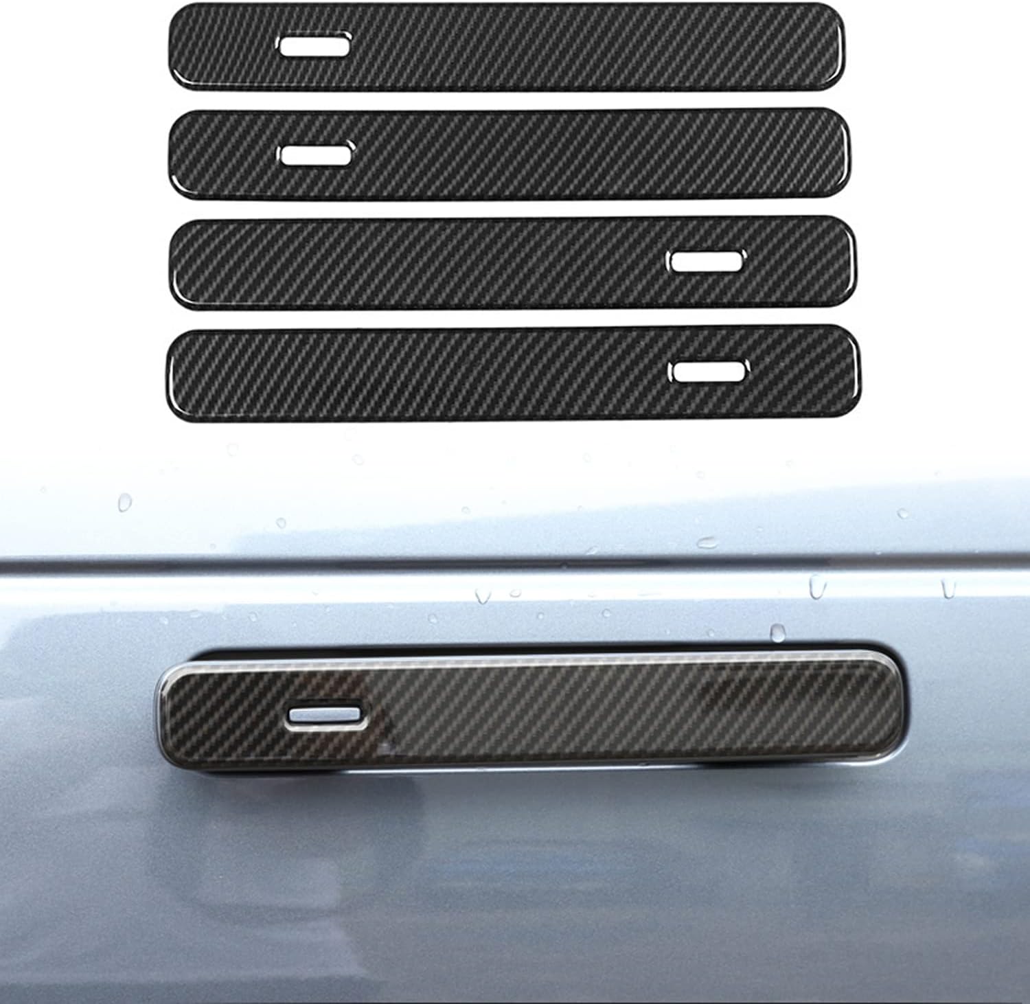ITrims Car Door Handle Cover Trim for Jaguar I-Pace 2018-2023 Car Accessories Exterior Door Handle Cover Sticker Protector 4PCS ABS Carbon Fiber