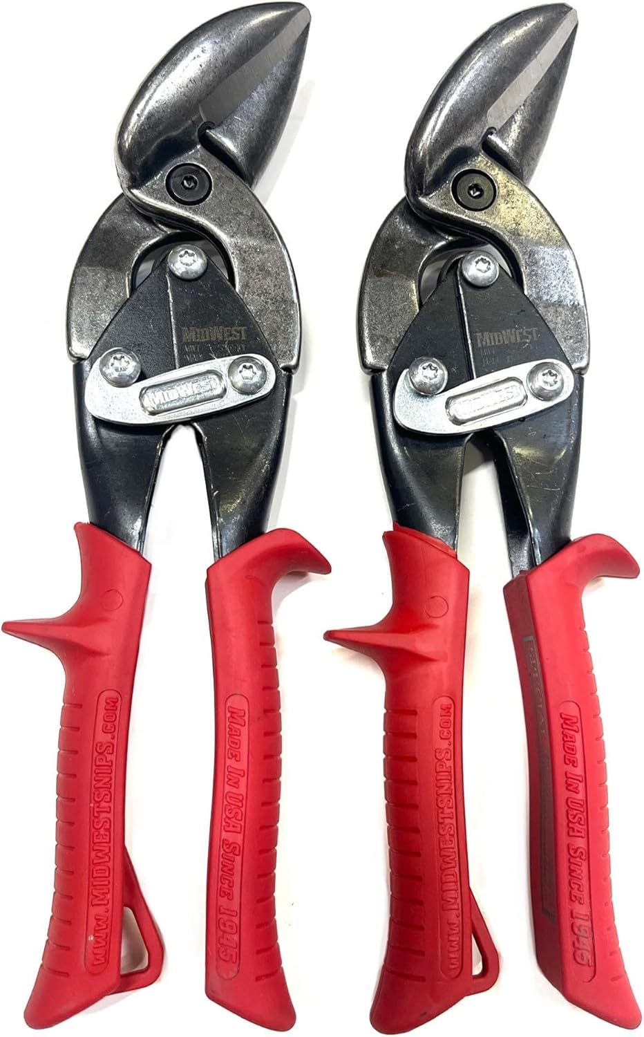 MIDWEST Special Hardness Aviation Snip - 2 Pieces of Left Cut Offset Stainless Steel Cutting Shears with Forged Blade & KUSH'N-POWER Comfort Grips - MWT-SS6510L (Pack of 2 pcs)