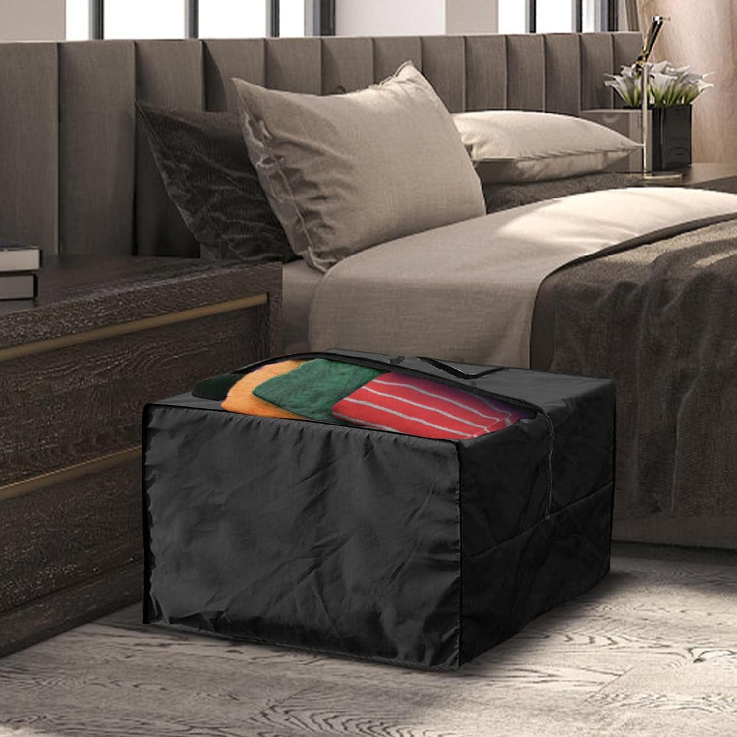 Extra Large Square Protective Storage Bag with Zipper and Carry Handle Durable Heavy Duty 210D Oxford Cloth Home Storage Box for Matress Cushion Furniture Toys from Dust Ins