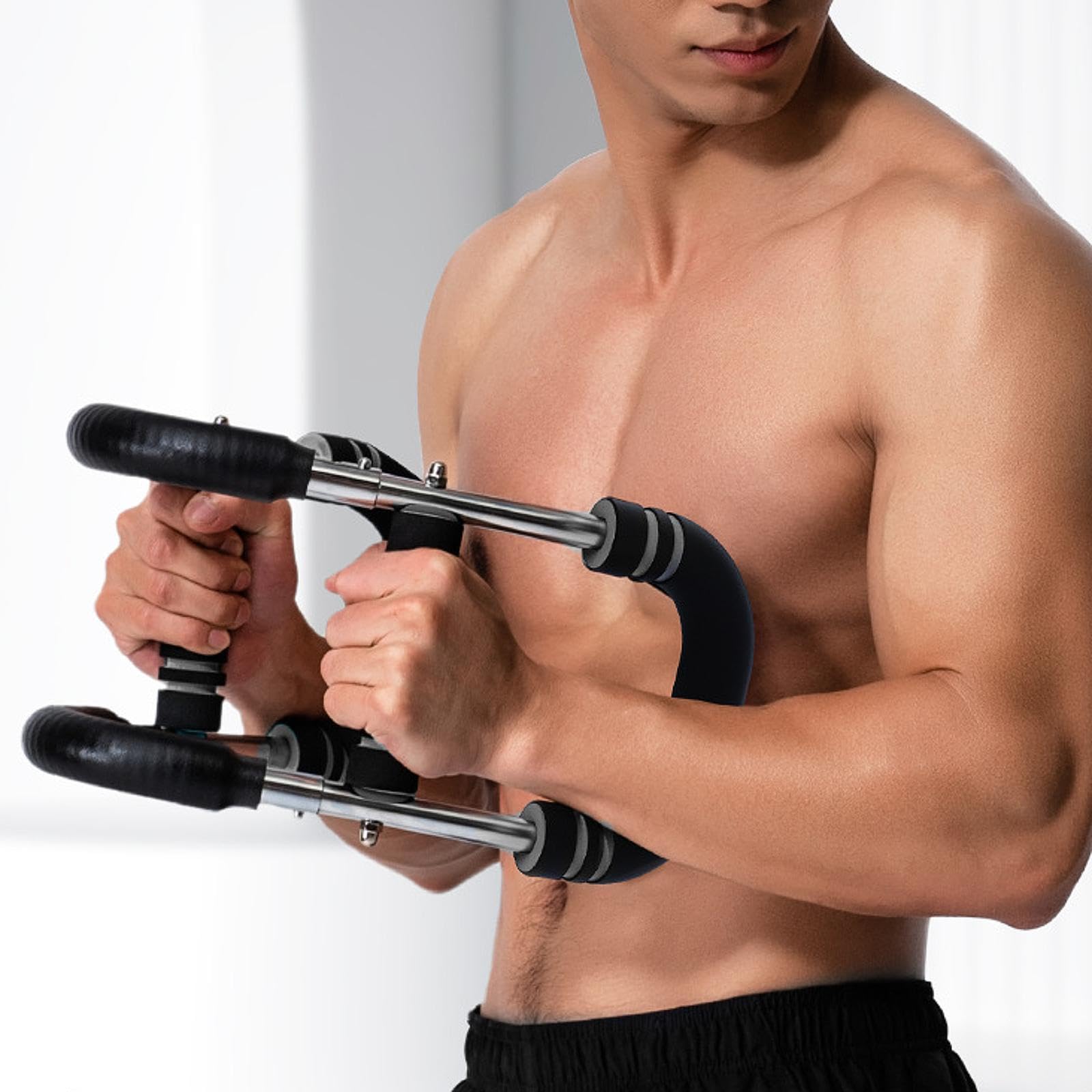 Arm Strength Dispositivo Ejercitador de Brazos Expansor de Pecho Barra de Resistencia de Muelle Herramienta para Fortalecer Músculos Diseño Compacto